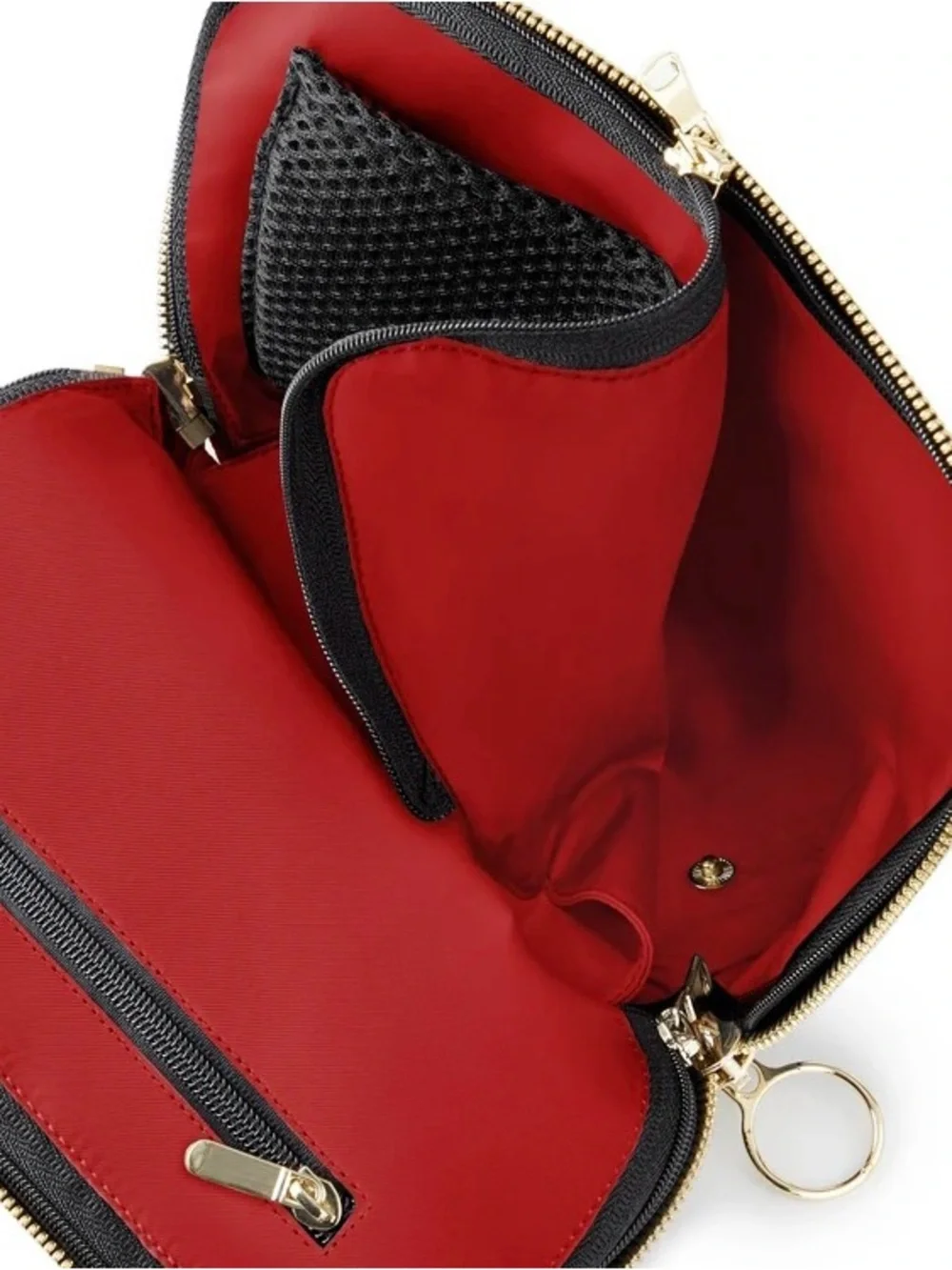 Kusshi Black Leather Everyday Makeup Bag